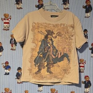 Vintage Kids Disney Pirates of the Caribbean Captain Jack Sparrow t-shirt Medium